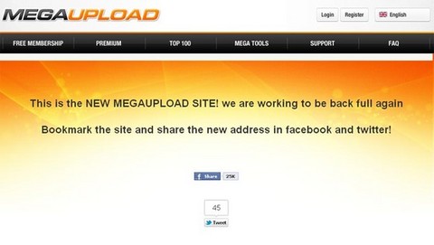 Megaupload volvió a la web con nuevo sitio