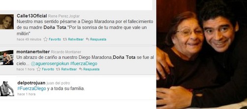 Famosos le dan el último adiós a Doña 'Tota' por Twitter