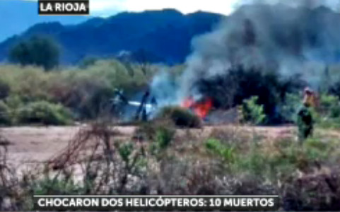 [Argentina] Dos helicópteros chocan en el aire: 10 muertos, 8 franceses y los 2 pilotos argentinos