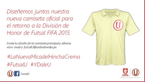 El Equipo de Futsal de Universitario de Deportes convoca a sus hinchas para diseñar la nueva camiseta oficial