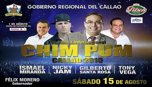 Gilberto Santa Rosa, Nicky Jam, Ismael Miranda y Tony Vega en la XIX Fiesta Internacional Chim Pum Callao 2015