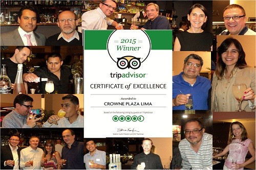 Crowne Plaza Lima recibe la Certificación de Excelencia 2015 de Tripadvisor