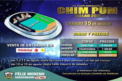 Salen a la venta entradas para la XIX Fiesta Internacional Chim Pum Callao 2015