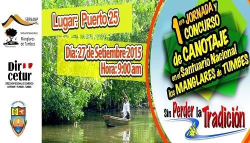 Primer concurso de canotaje en el Santuario Nacional los Manglares de Tumbes