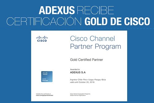 Adexus obtiene certificación Cisco Gold Partner