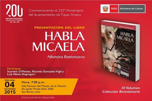 Ministerio de Cultura reedita libro Habla Micaela