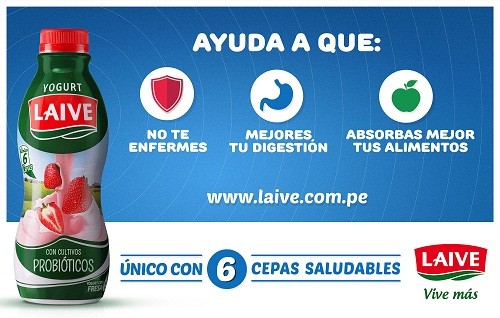 Laive lanza campaña publicitaria de yogurt con cultivos probióticos