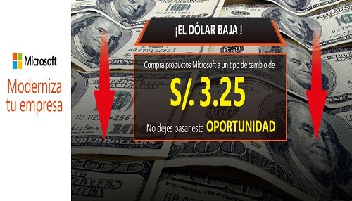 El Dólar Baja a S/. 3.25 en Microsoft