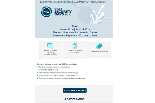 El ESET Security Day estará presente en Lima