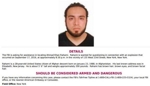 Nueva York: Se busca a Ahmad Khan Rahami por el atentado en Chelsea