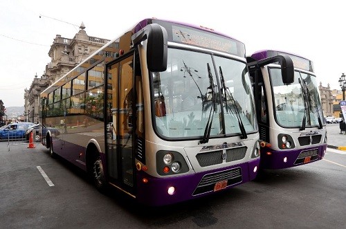 MML presentó moderna flota de buses para nuevos servicios del Corredor Morado
