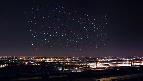 Drones de Intel iluminan la actuación de Lady Gaga durante el medio tiempo de Pepsi Zero Sugar Super Bowl LI
