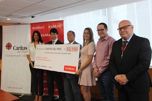 Cáritas del Perú recibe donativo de más de S/.50, 000 de RIMAC para damnificados por huaicos e inundaciones