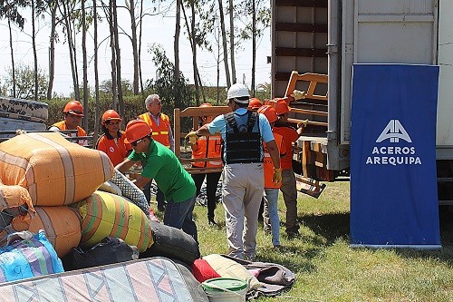 Aceros Arequipa destina ayuda a los damnificados por desastres naturales en el Perú