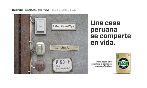 Casa peruana es la nueva campaña de Cemento SOL, producto bandera de UNACEM
