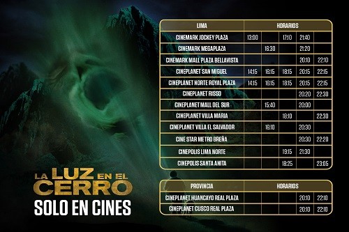 La Luz en El Cerro: Estos son los cines que la proyectarán en su semana de estreno