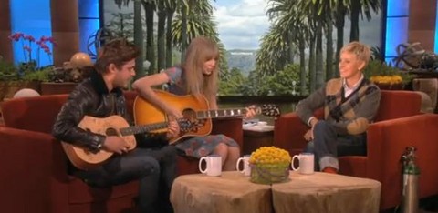 Zac  Efron y Taylor Swif le cantan a Ellen DeGeneres (Video)