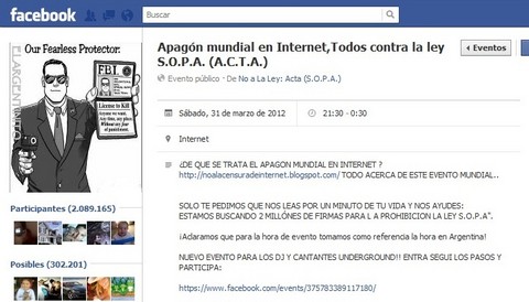 Convocan a nuevo apagón contra la Ley SOPA