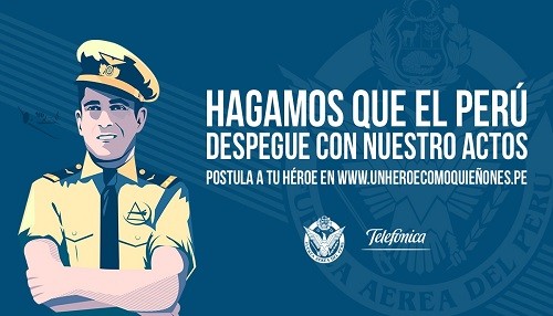 Fuerza Aérea del Perú y Telefónica presentan tercer concurso de valores 'Un Héroe Como Quiñones'