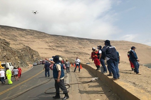 Minsa incorporó drone a equipos de rescate de víctimas de accidente en  serpentín de Pasamayo