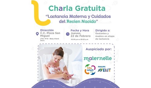 Conoce todo sobre sobre la lactancia materna y cuidados del recién nacido en una charla gratuita que presenta Maternelle