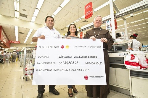 Más de S/130,000 de donaciones de vueltos se entregaron a Cáritas Lima