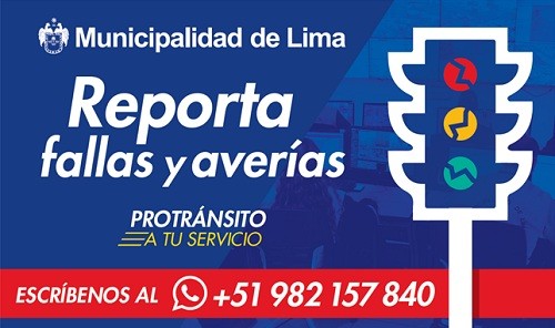 Municipalidad de Lima lanza número de whatsapp para reportar fallas en semáforos