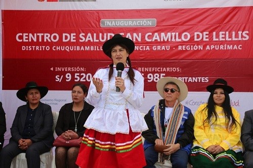 Ministra Silvia Pessah inauguró Centro de Salud 'San Camilo de Lellis' de Chuquibambilla en Apurímac