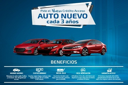 Acceso presenta su nuevo Crédito Vehicular que permite renovar el auto cada tres años