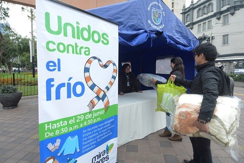 Miraflores inicia campaña solidaria para afectados por heladas y  friaje en zonas altoandinas