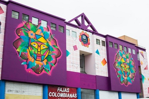 Estudiante diseña mural gigante para zona comercial del Óvalo Higuereta