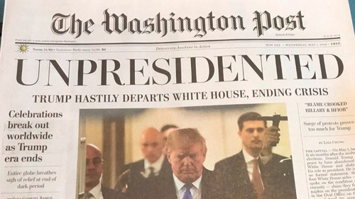 Falsa edición de 'The Washington Post' anunció renuncia de Donald Trump