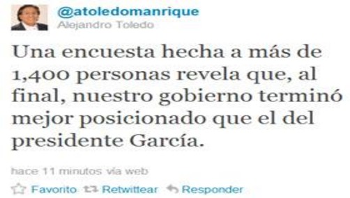 Toledo: Mi gobierno terminó mejor que el de García