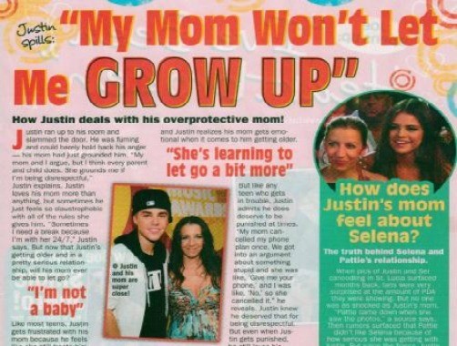 Justin Bieber declaró que su madre no lo deja crecer