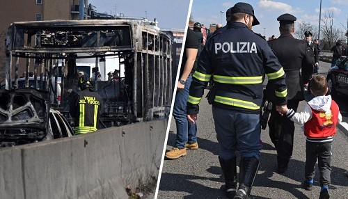 Milán: un conductor secuestró un autobús escolar que llevaba a 51 niños