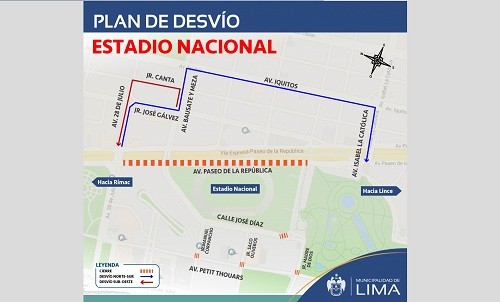 Plan de desvío por concierto en Estadio Nacional Plan de desvío por concierto en Estadio Nacional