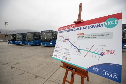 Presentan los buses del nuevo servicio Comas  Av. España del Metropolitano