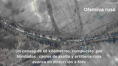 Guerra de Ucrania: convoy de la Federación Rusa se aproxima a Kiev