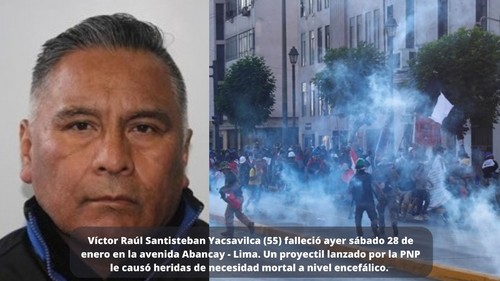 Manifestante muere en Lima a causa de proyectil lanzado por la Policía Nacional del Perú