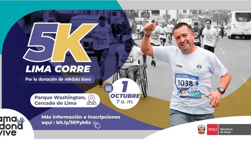 Este domingo se realizará la carrera 'Lima corre 5K' por la donación de médula ósea