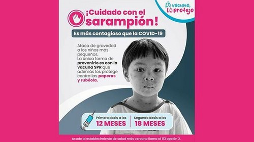 OMS hace llamado a padres de familia para que vacunen a sus hijos e hijas contra el sarampión