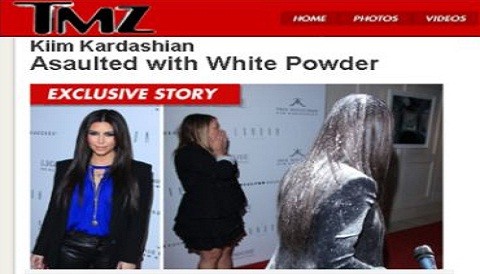 Kim Kardashian recibió el ataque de una mujer que le tiró harina