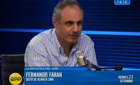 Fernando Farah:'Todos queremos la salida de Alarcón de Alianza Lima'