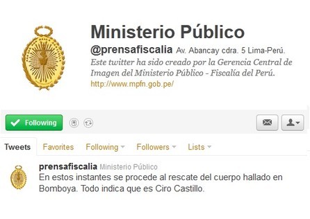 Ministerio Público: 'Todo indica que es Ciro Castillo'