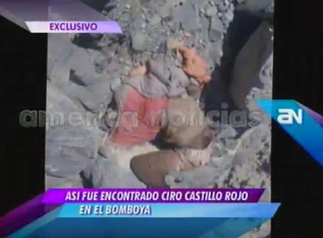 Probable cuerpo de Ciro Castillo sí habría caído desde lo alto de la montaña