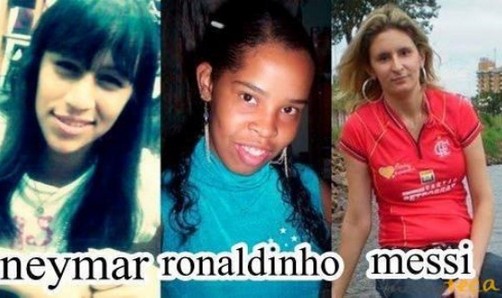 Conozca a los dobles femeninos de Neymar, Ronaldinho y Messi