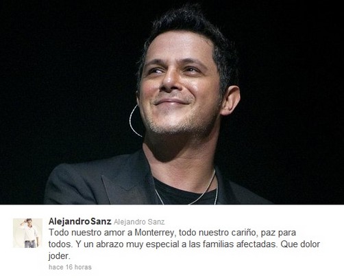 Alejandro Sanz expresa su rechazo al atentado en México