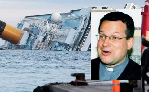 Descubren a cura que dijo que se iba de retiro y estaba en el Costa Concordia