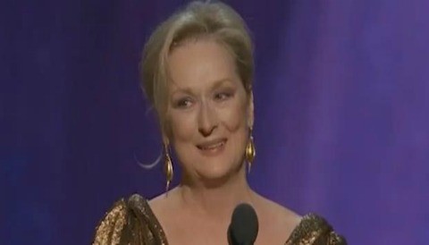 Meryl Streep la actriz con más nominaciones a los Oscar se lleva su tercer premio (Video)
