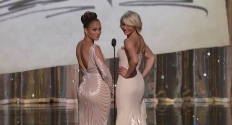 Jennifer Lopez y Cameron Diaz mostraron sus derrieres en los premios Oscar